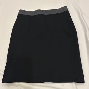 Banana Republic Elegant Black Skirt with Gray Waistband